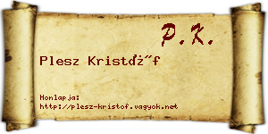 Plesz Kristóf névjegykártya
