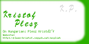 kristof plesz business card